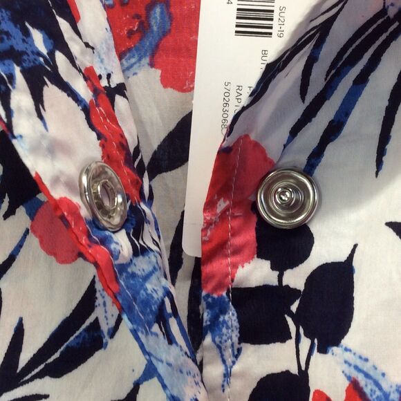 Chico's Patriotic Jacket Women's Size 1 (S/8) Fleur Dynasty Butter Lightweight - Picture 10 of 11